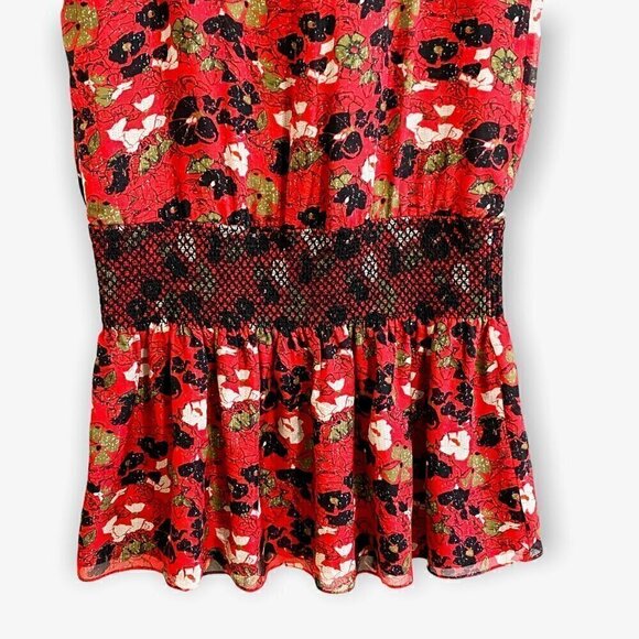 Hanley Red Printed Silk Tunic Dress, Size 6, - Picture 7 of 10